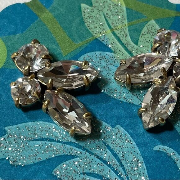 Antique rhinestone cluster earrings - Picture 4 of 6